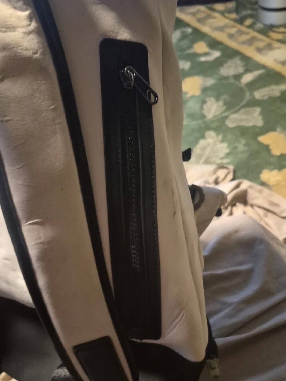 caraa Two-Tone White and Black Men's Backpack